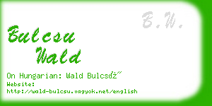 bulcsu wald business card